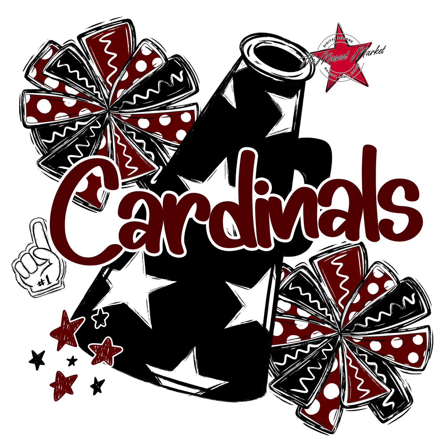 Cardinals Alpha Megaphone Design-Maroon