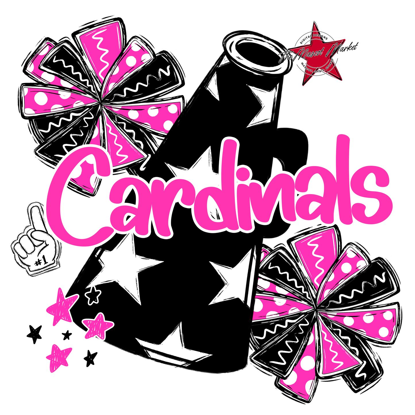 Cardinals Alpha Megaphone Design-Pink