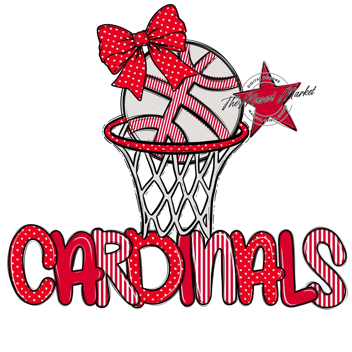 Cardinals Basketball Spirit Design-Red
