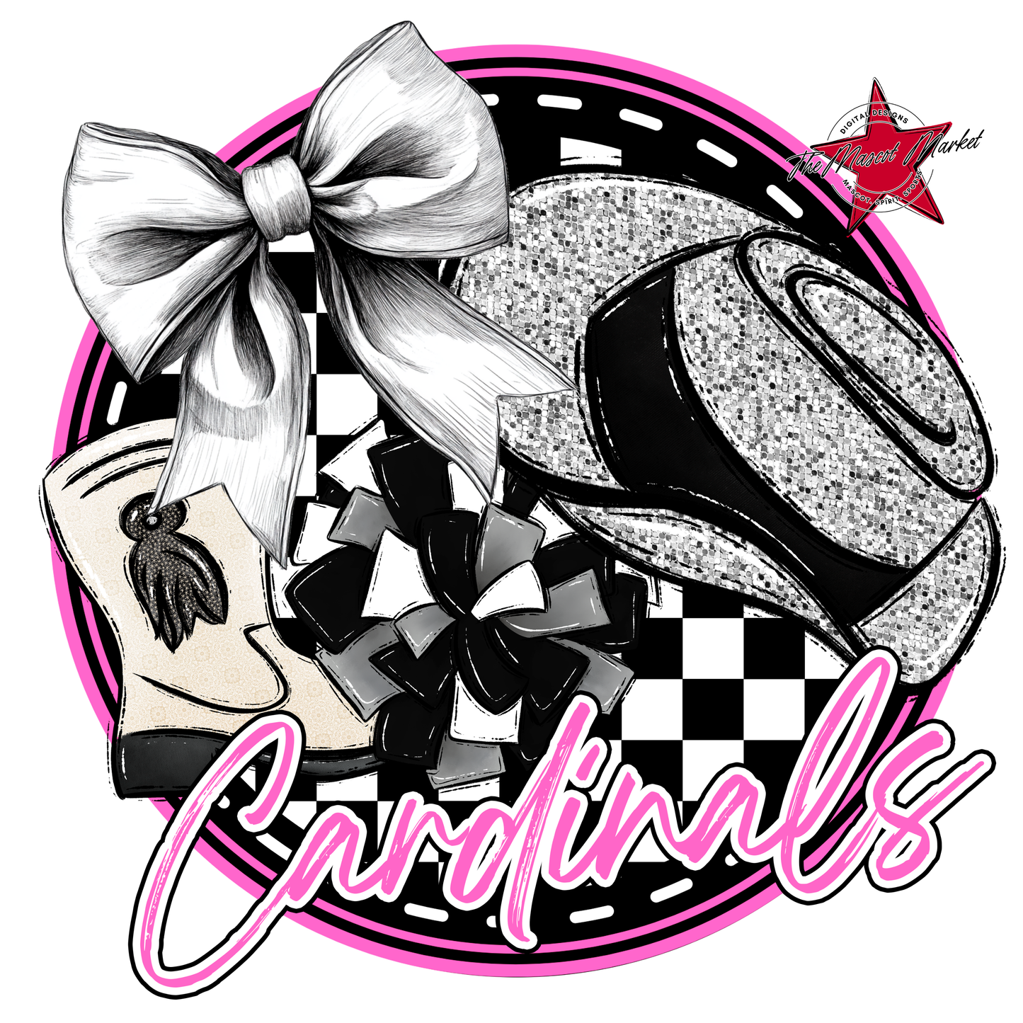 Cardinals Circle Drillteam Design-Baby Pink