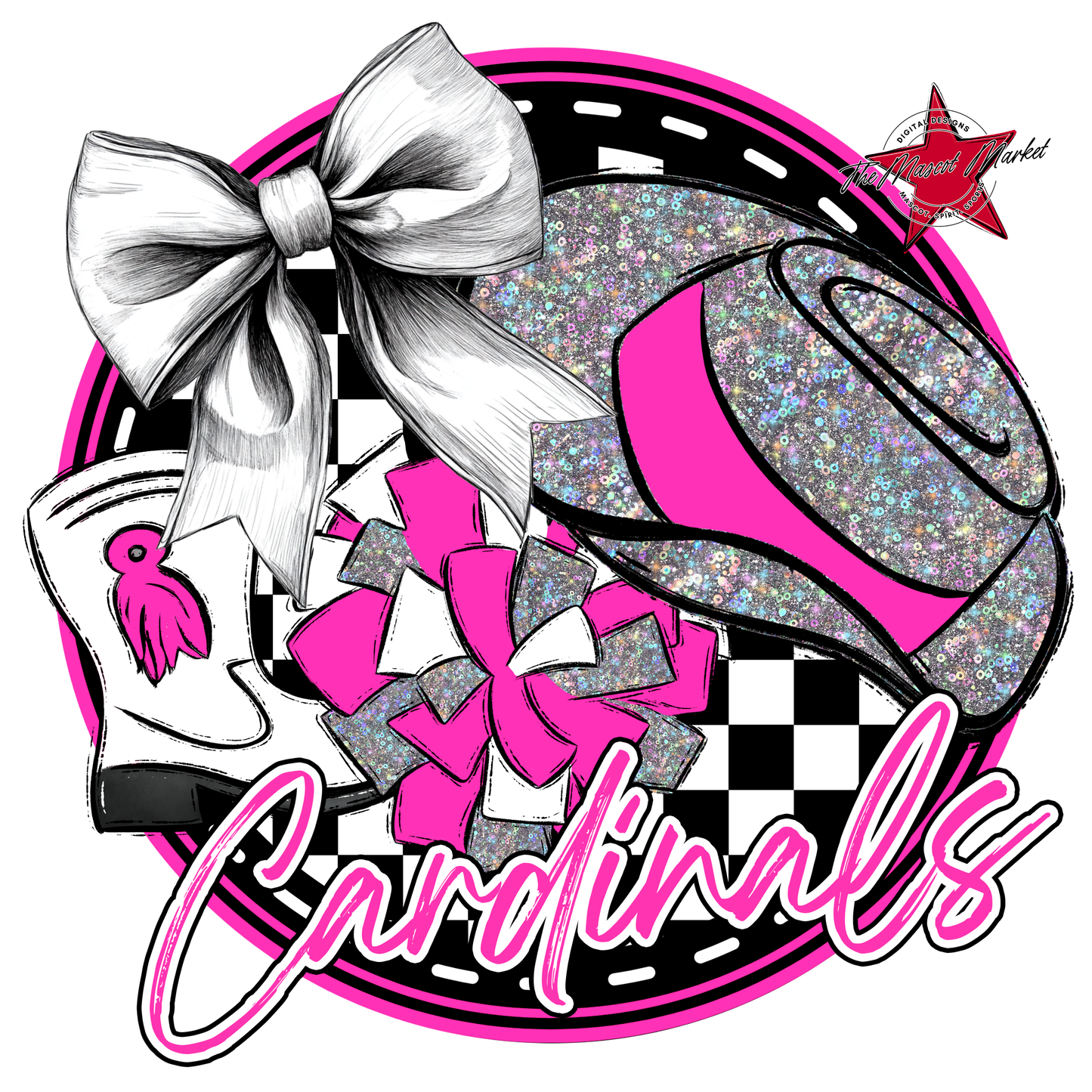 Cardinals Circle Drillteam Design-Pink