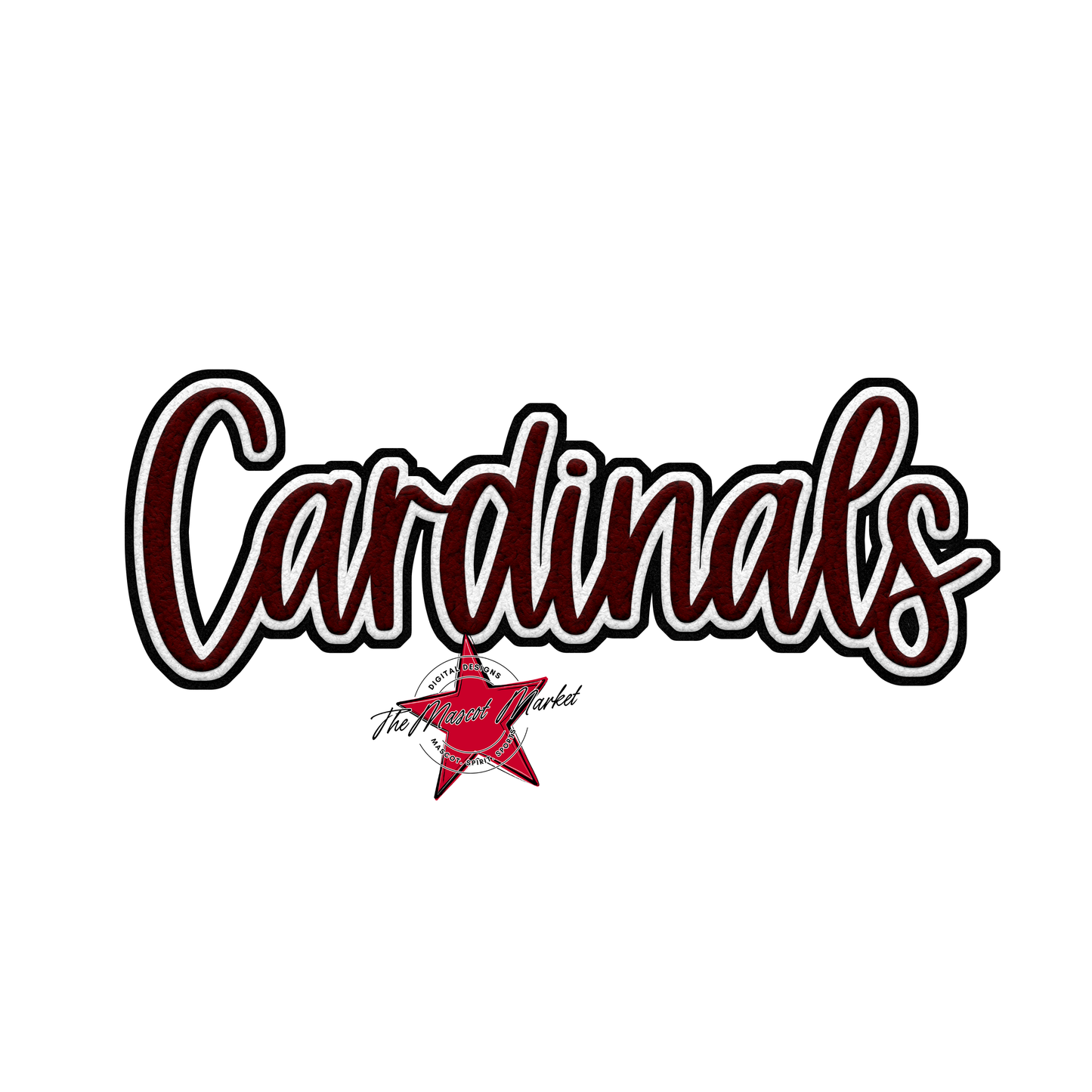 Cardinals Faux Chenille Patch-Maroon