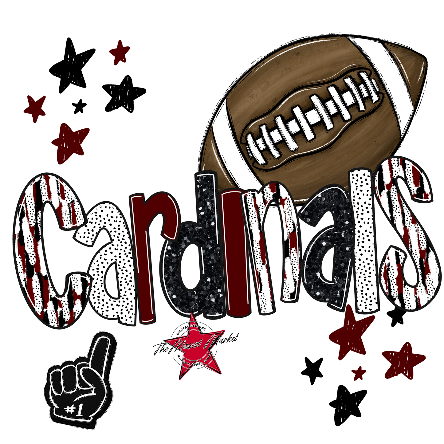 Cardinals Football Scrape-Maroon