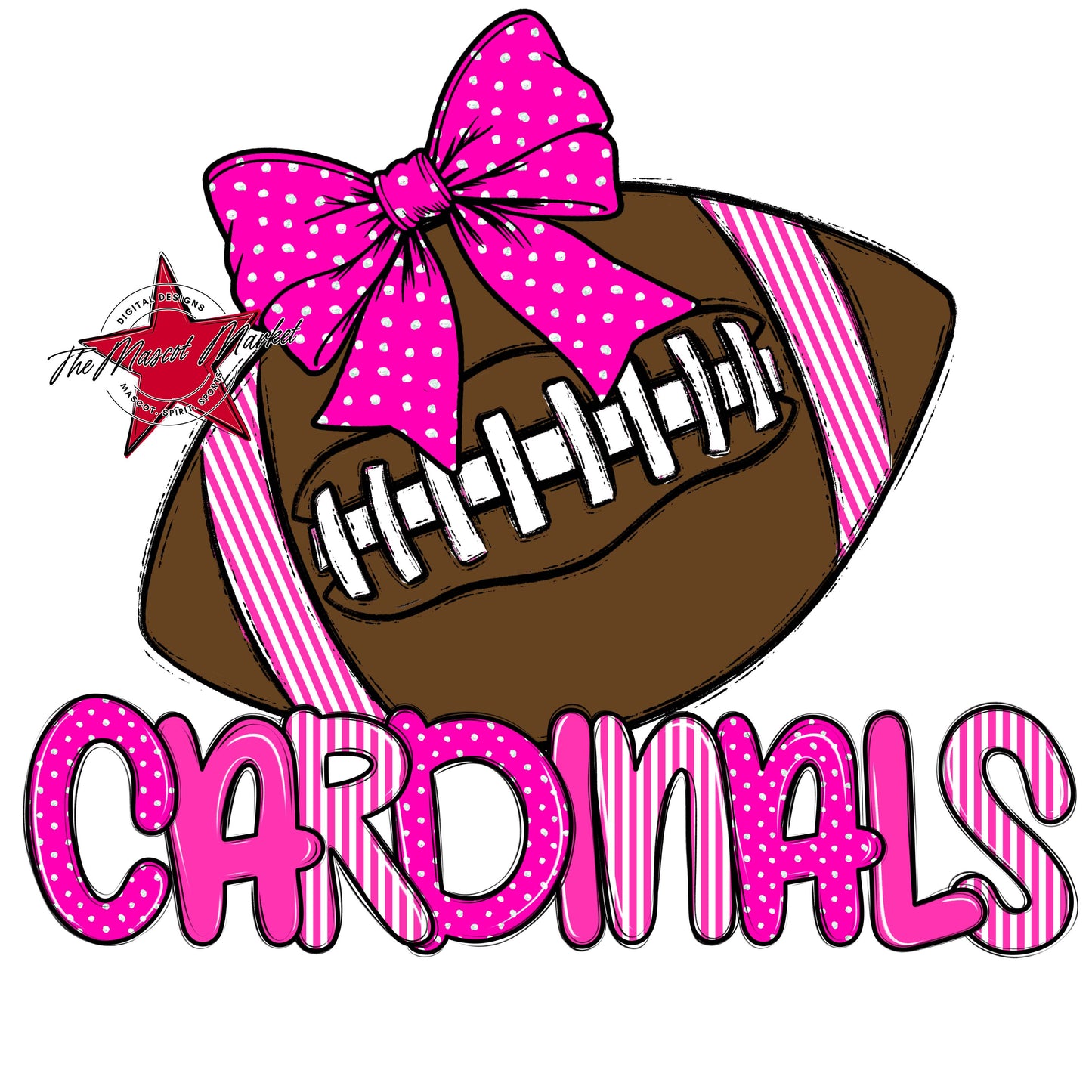 Cardinals Football Spirit Design-Pink