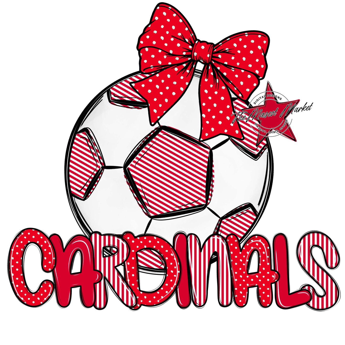 Cardinals Soccer Spirit Design-Red