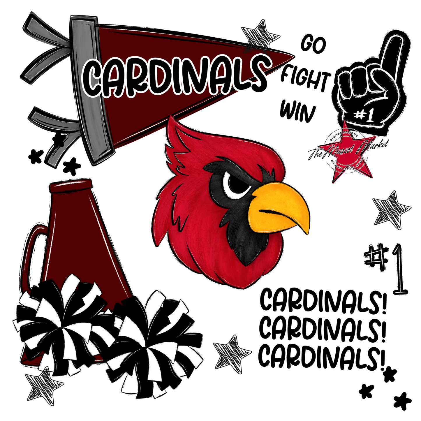 Cardinals Spirit Design-Maroon