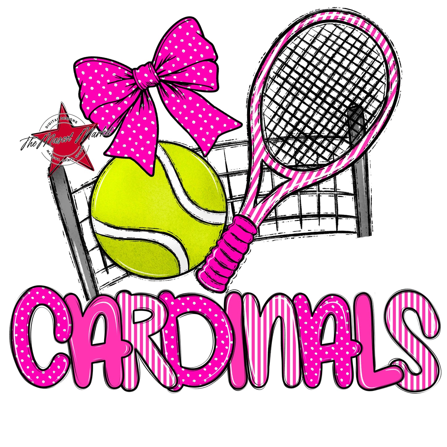 Cardinals Tennis Spirit Design-Pink