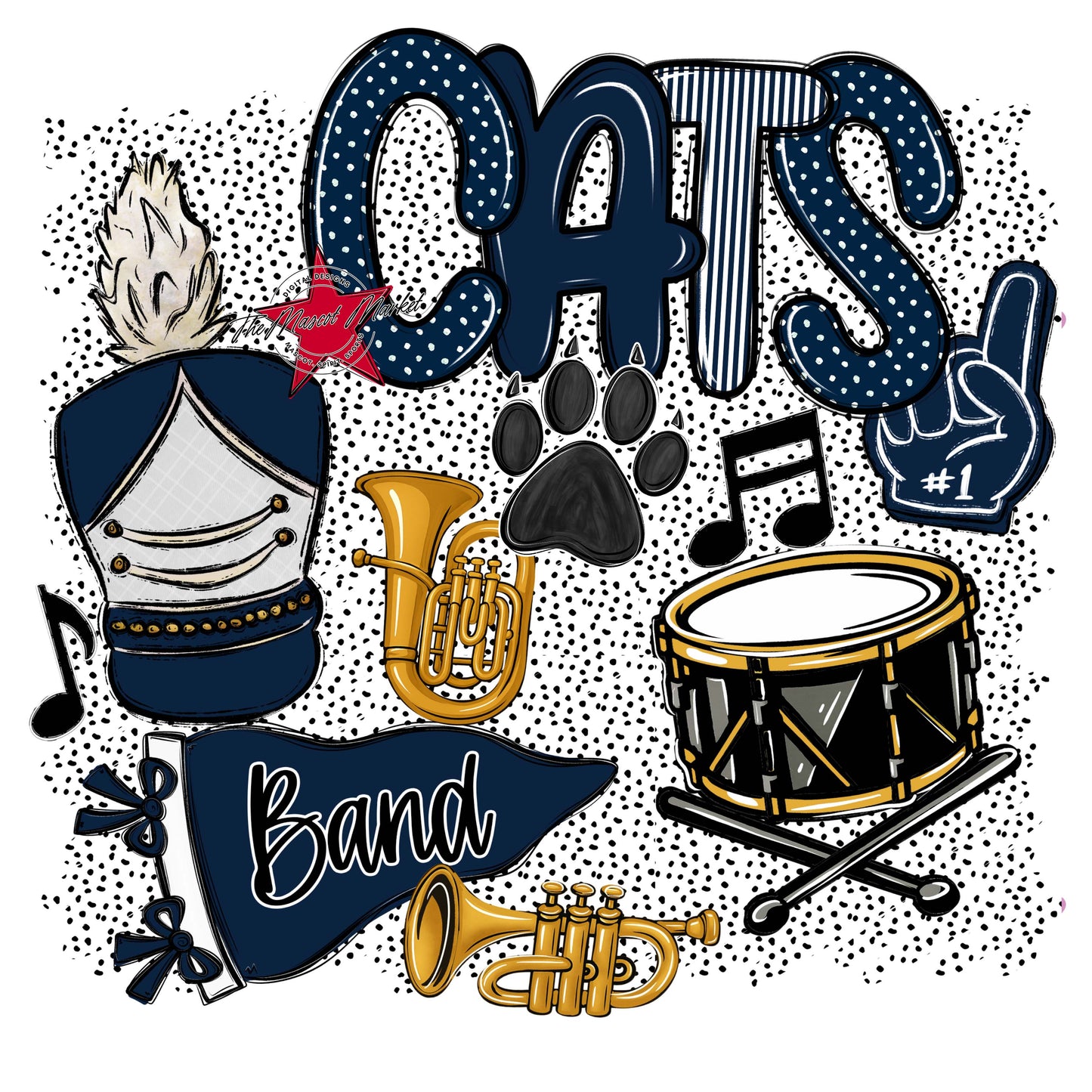 Cats Band Spirit-Navy