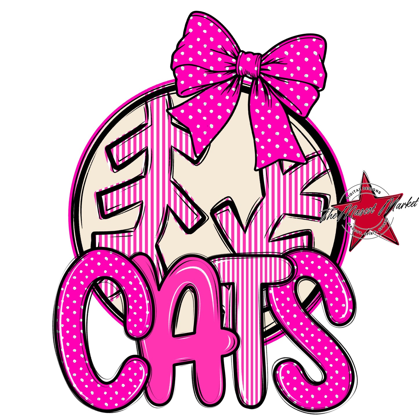 Cats Baseball-Softball Spirit Design-Pink