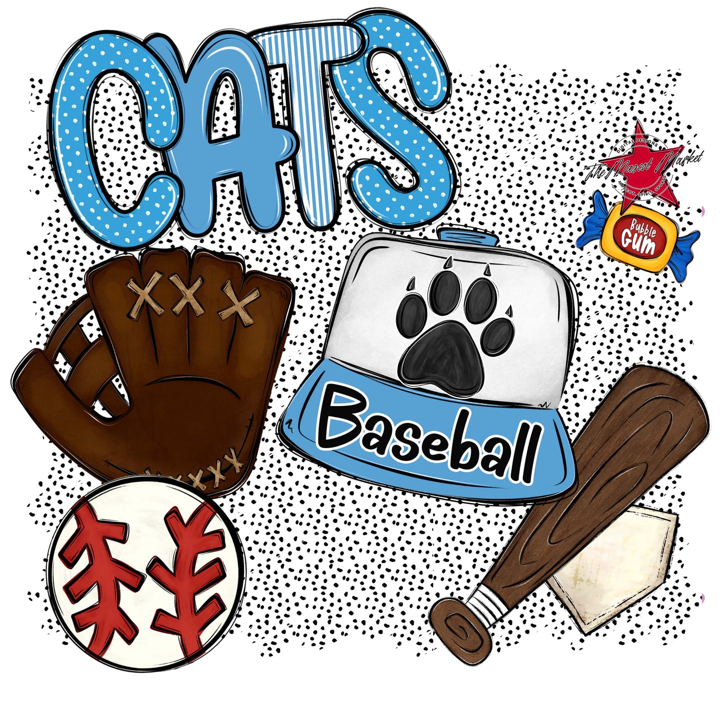 Cats Baseball Spirit-Carolina Blue