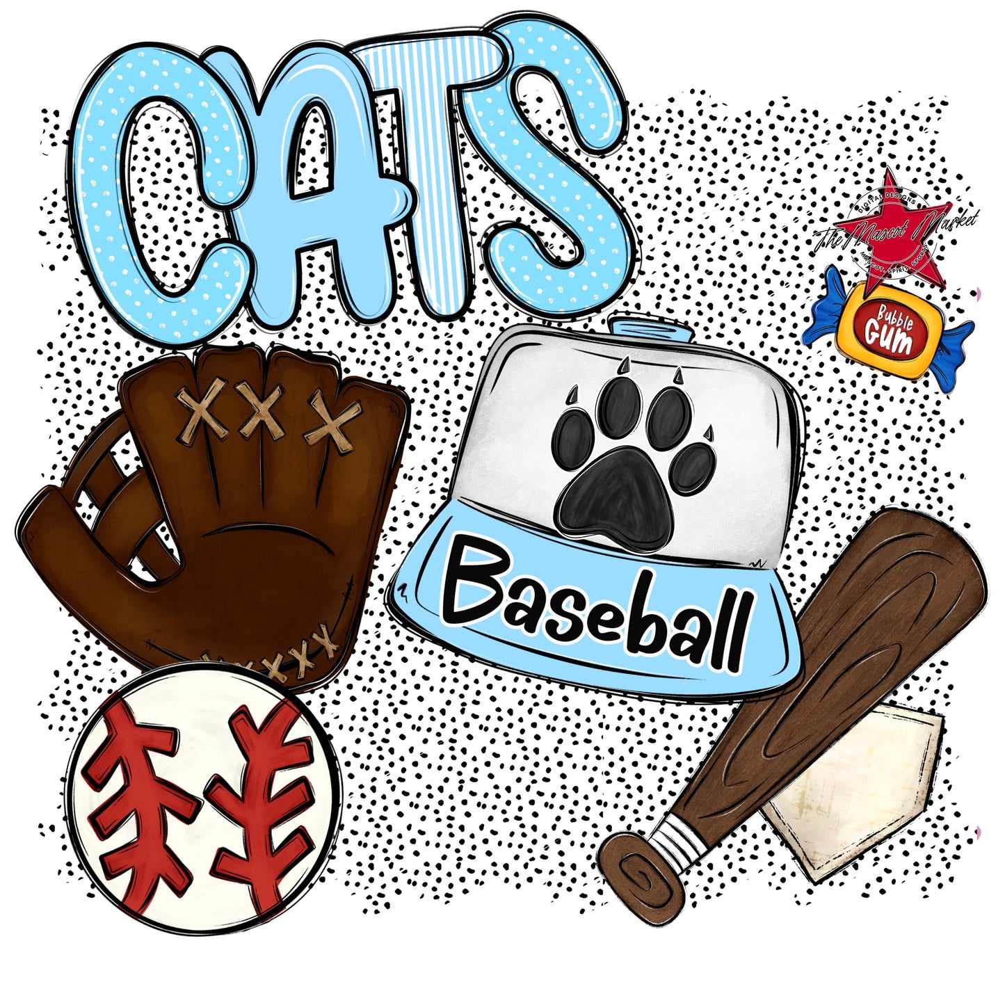 Cats Baseball Spirit-Columbia Blue