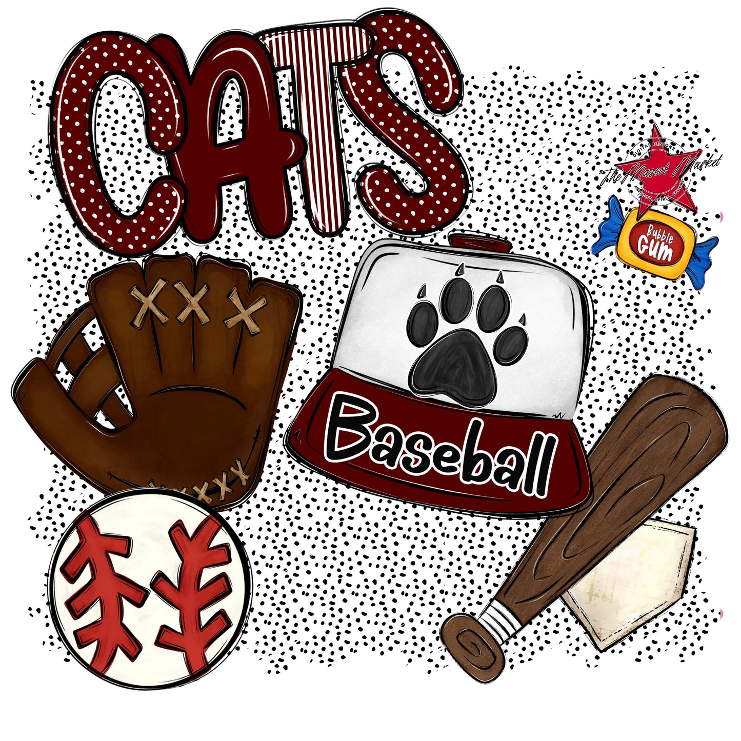 Cats Baseball Spirit-Maroon