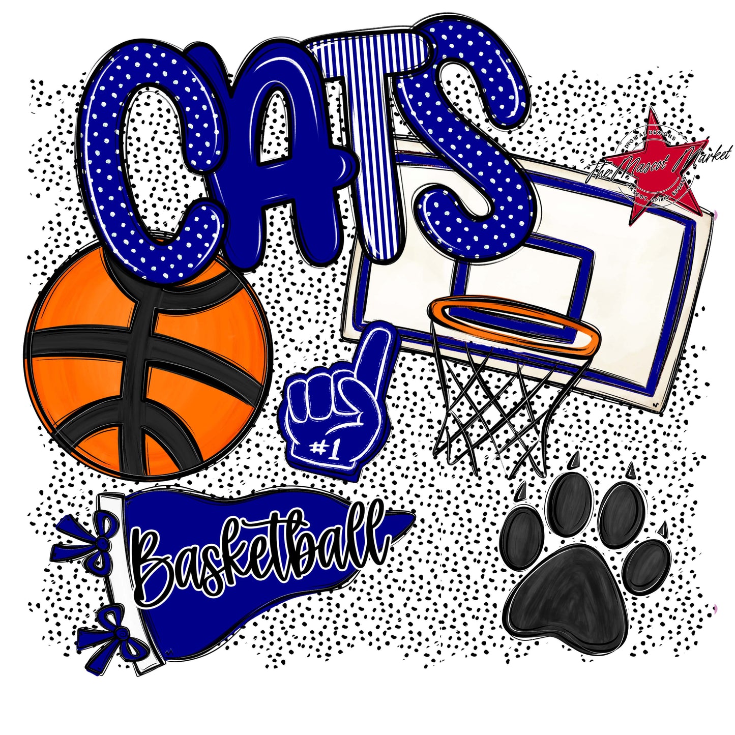 Cats Basketball Spirit-Blue