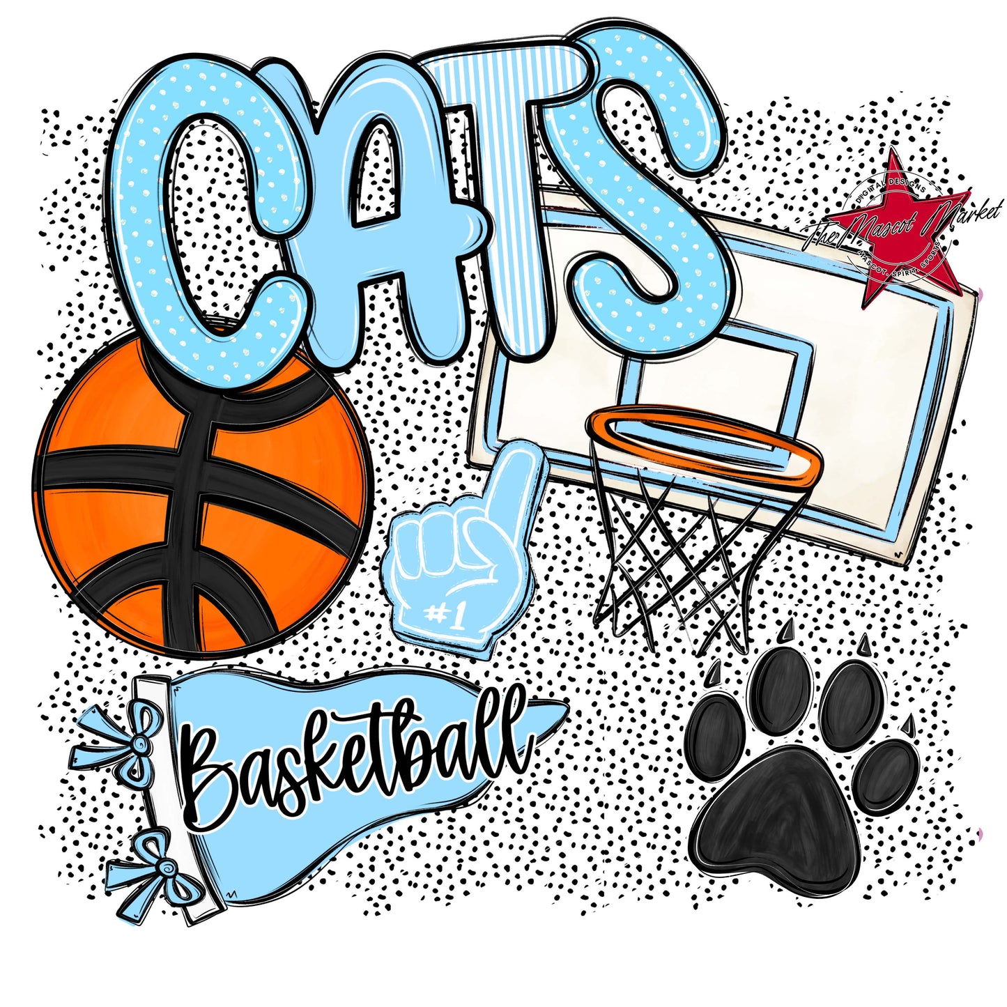 Cats Basketball Spirit-Columbia Blue