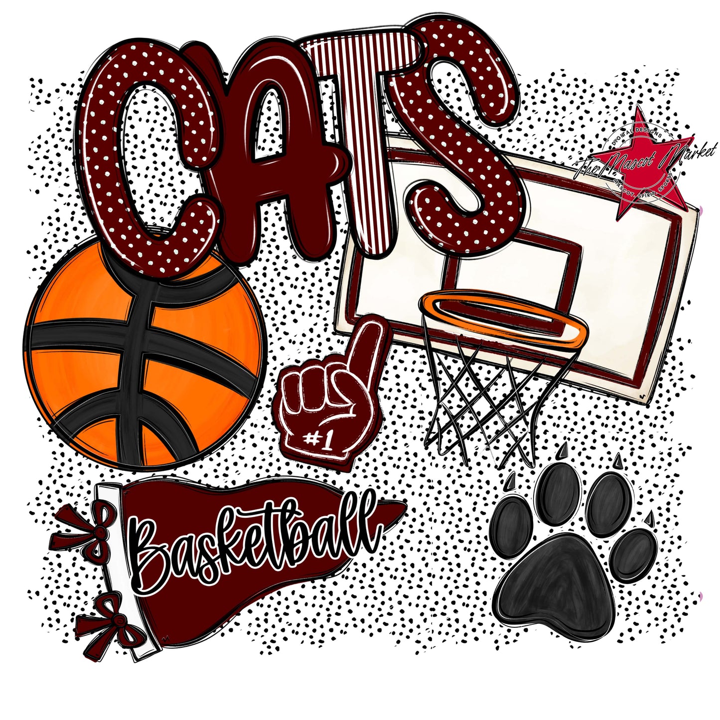 Cats Basketball Spirit-Maroon