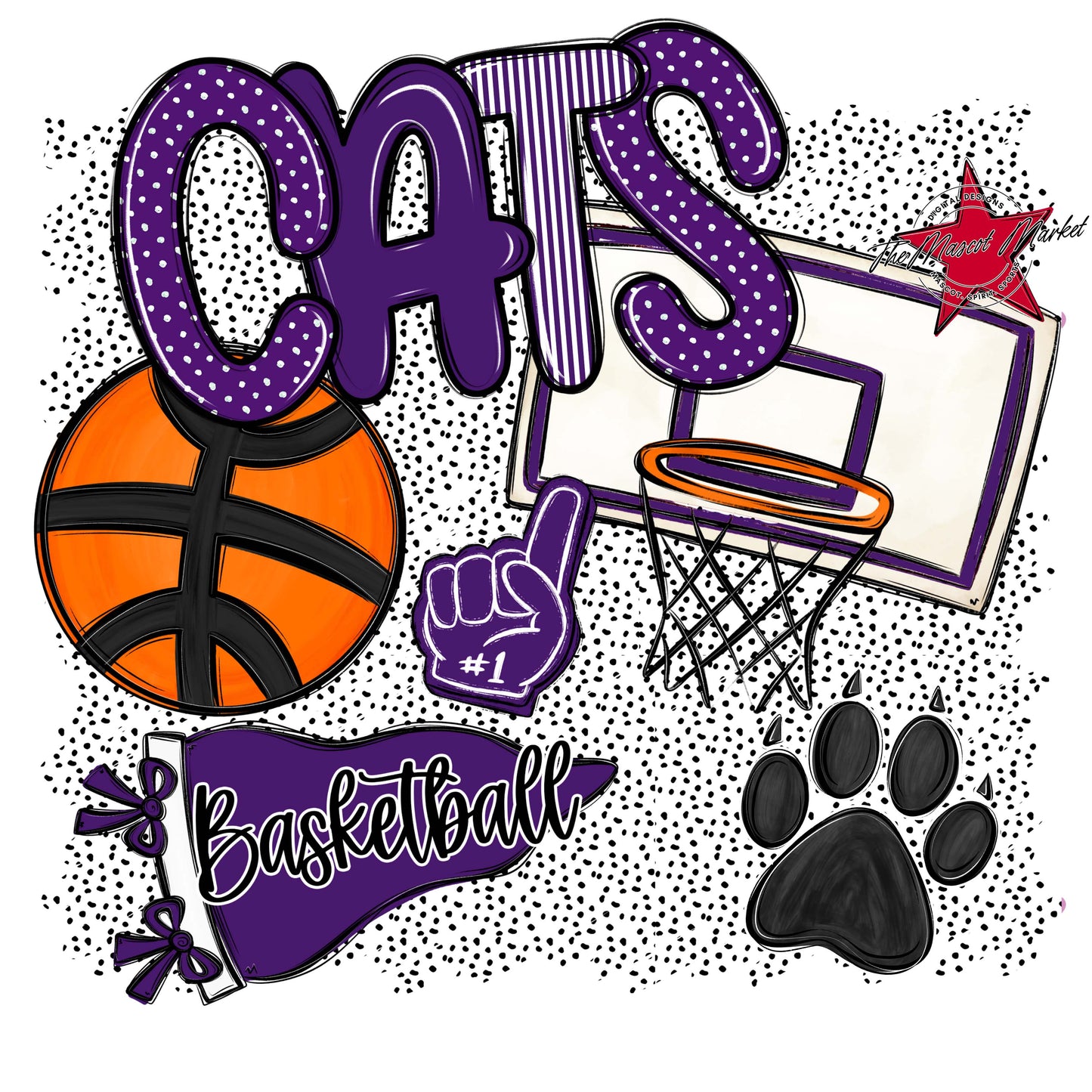 Cats Basketball Spirit-Purple