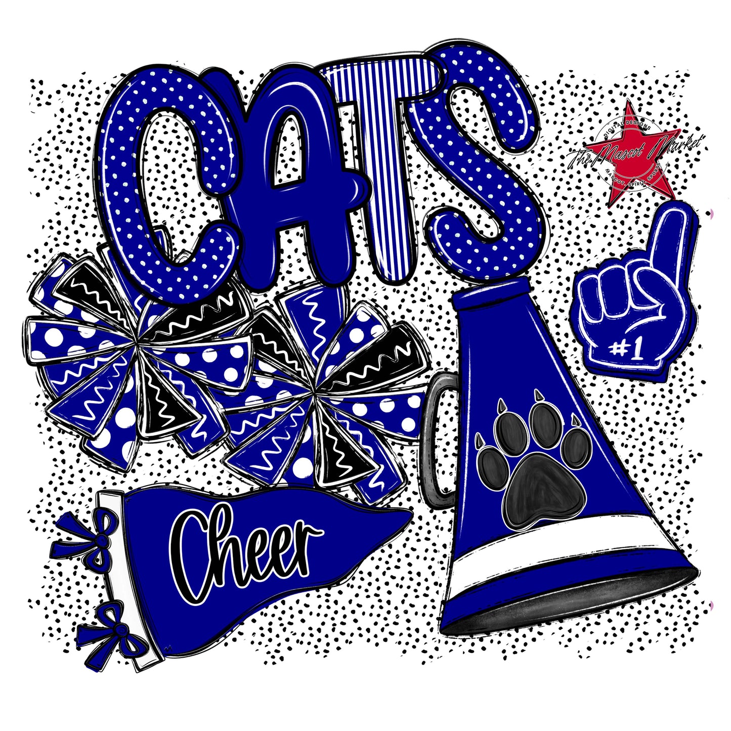 Cats Cheer Spirit-Blue