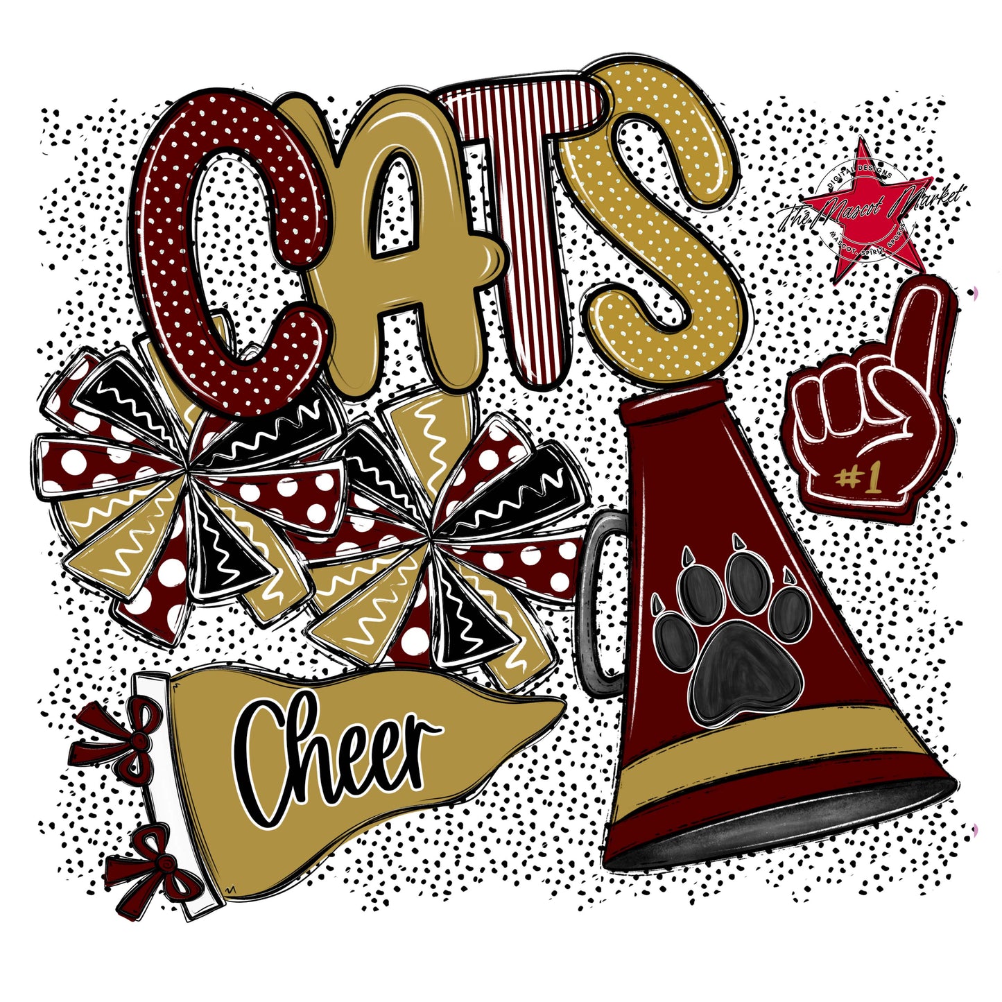 Cats Cheer Spirit-Maroon & Gold