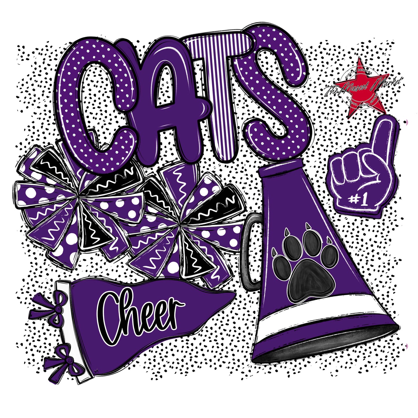 Cats Cheer Spirit-Purple