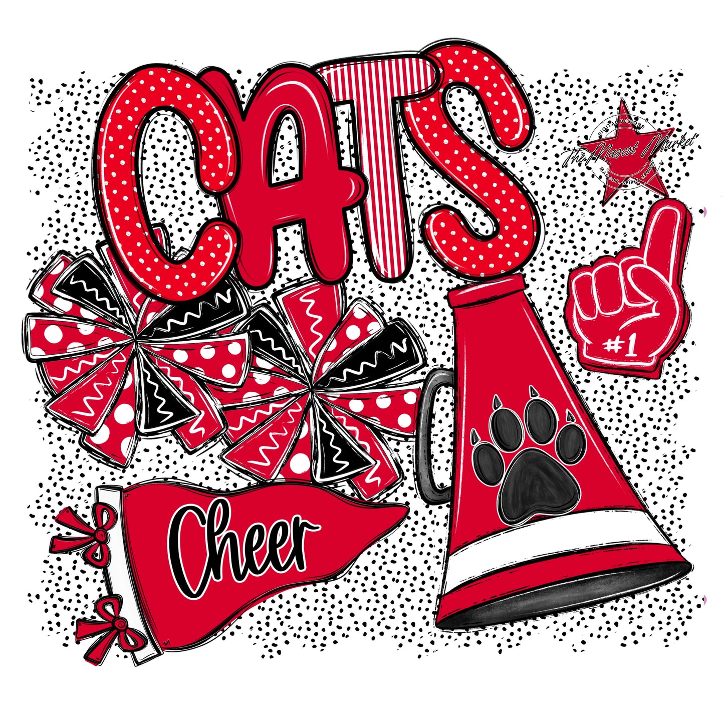 Cats Cheer Spirit-Red