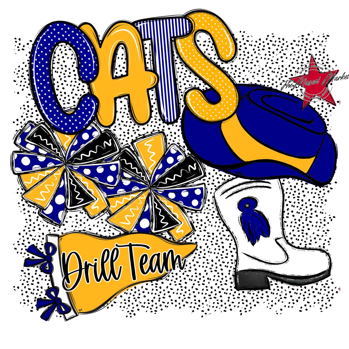 Cats Drillteam Spirit-Blue & Yellow