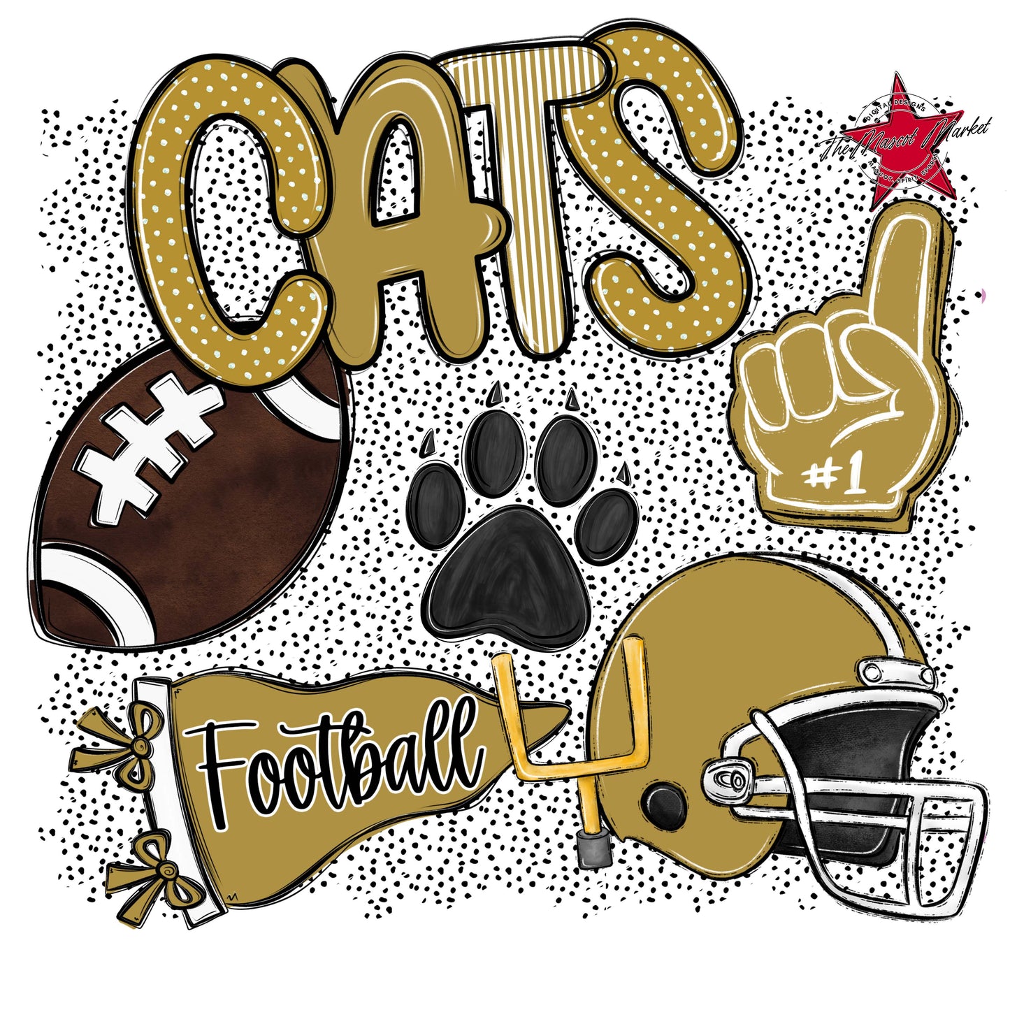 Cats Football Spirit-Gold