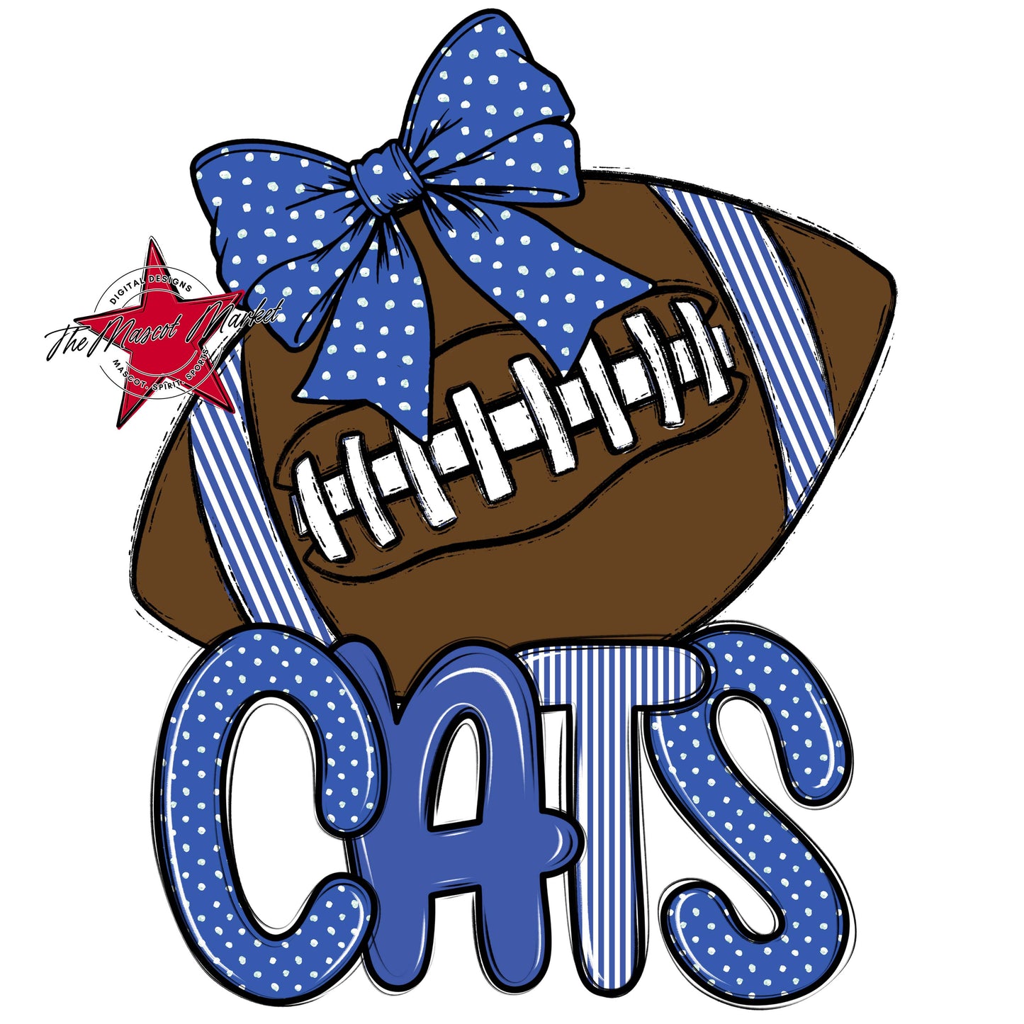 Cats Football Spirit Design-Off Blue