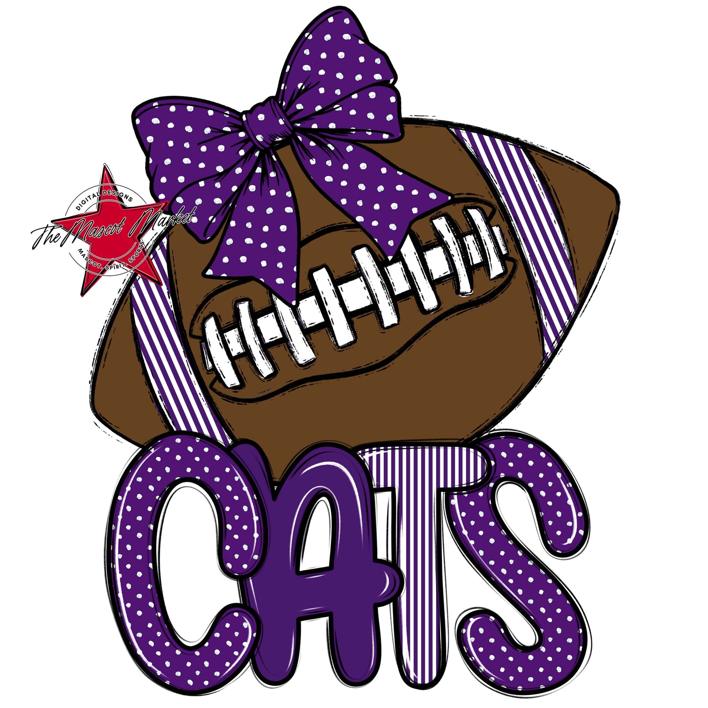 Cats Football Spirit Design-Purple