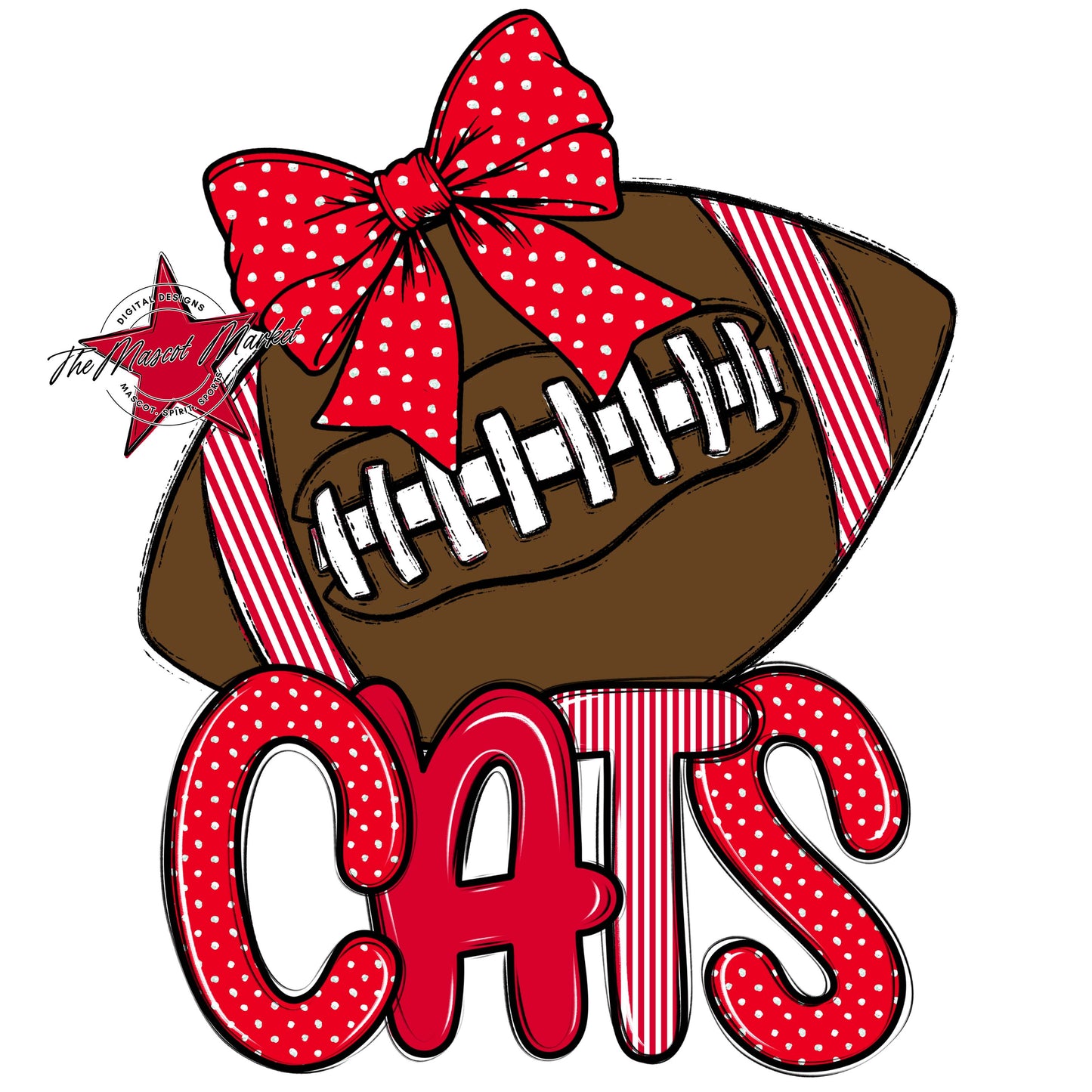Cats Football Spirit Design-Red
