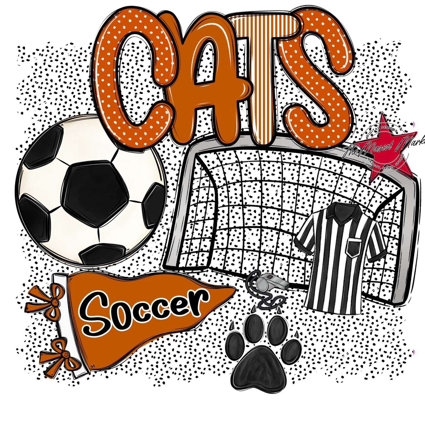 Cats Soccer Spirit-Burnt Orange