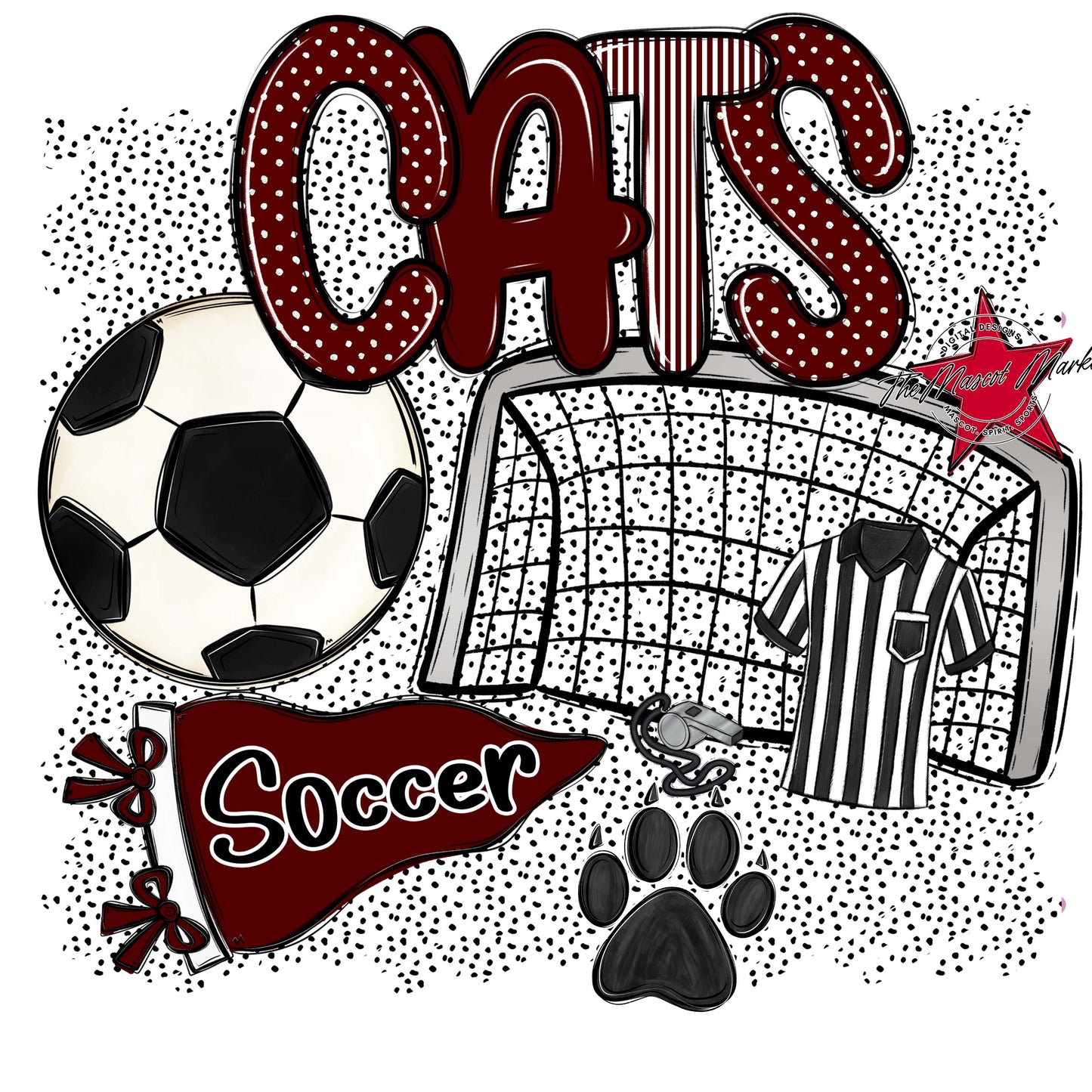Cats Soccer Spirit-Maroon