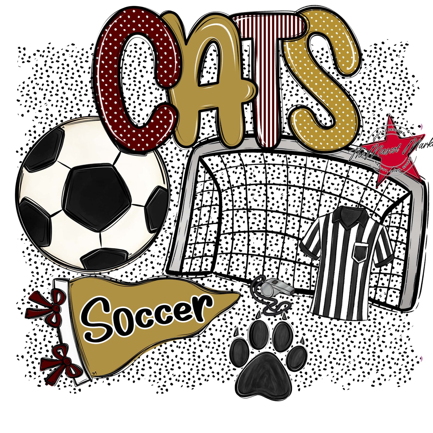 Cats Soccer Spirit-Maroon & Gold