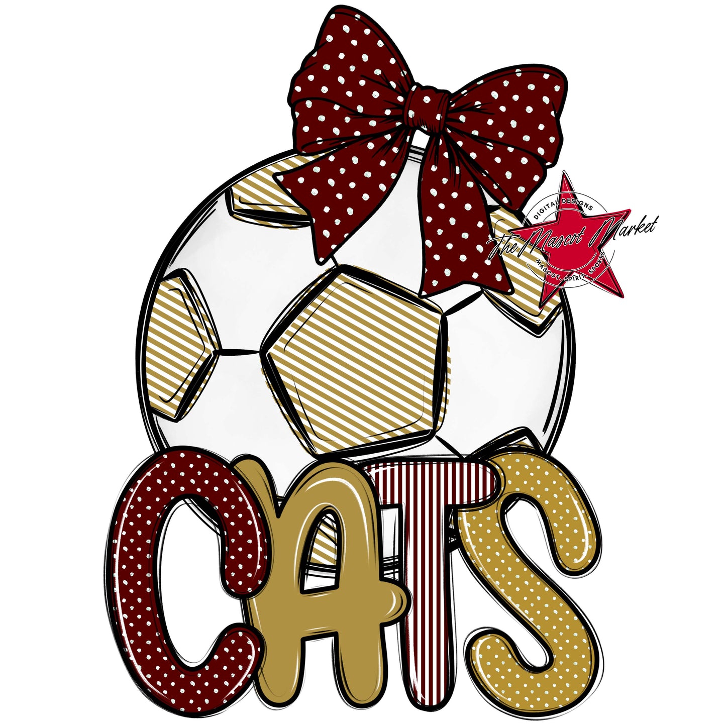 Cats Soccer Spirit Design-Maroon & Gold