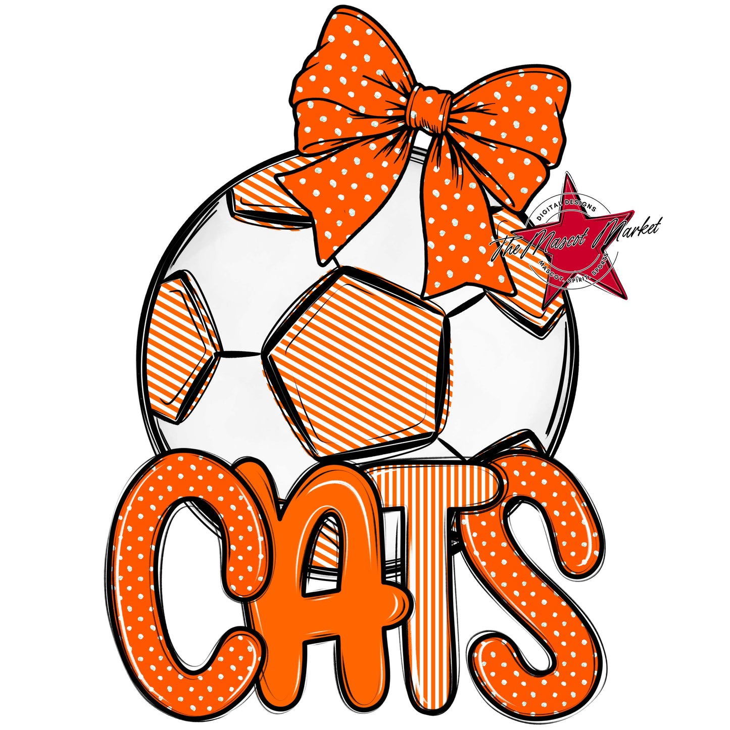 Cats Soccer Spirit Design-Orange