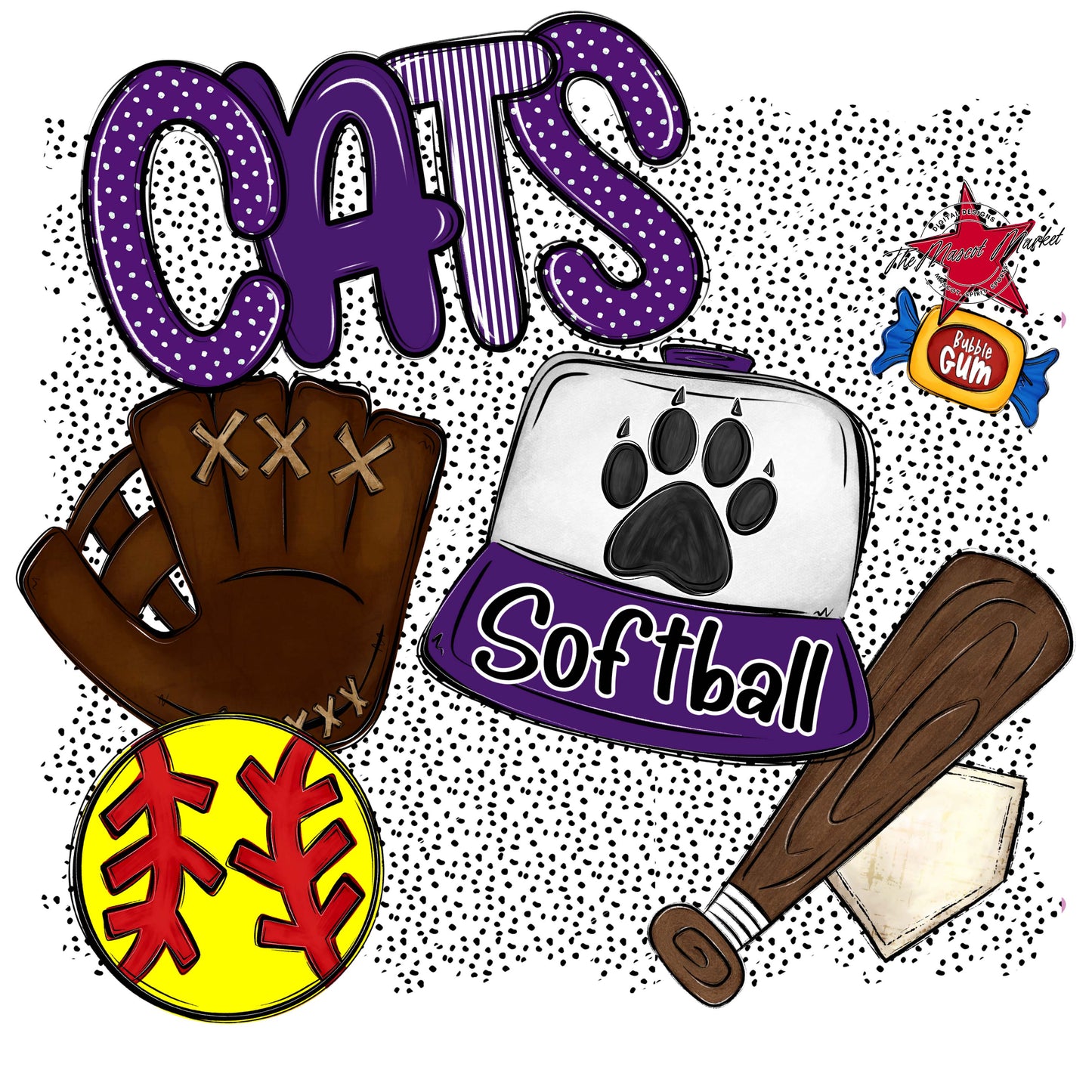 Cats Softball Spirit-Purple