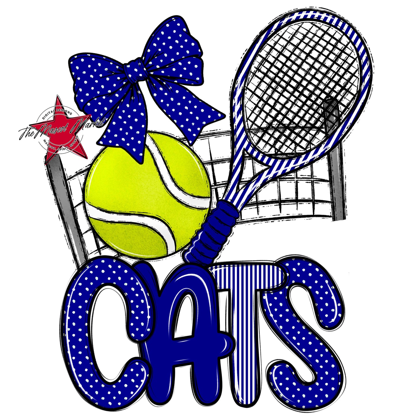 Cats Tennis Spirit Design-Blue