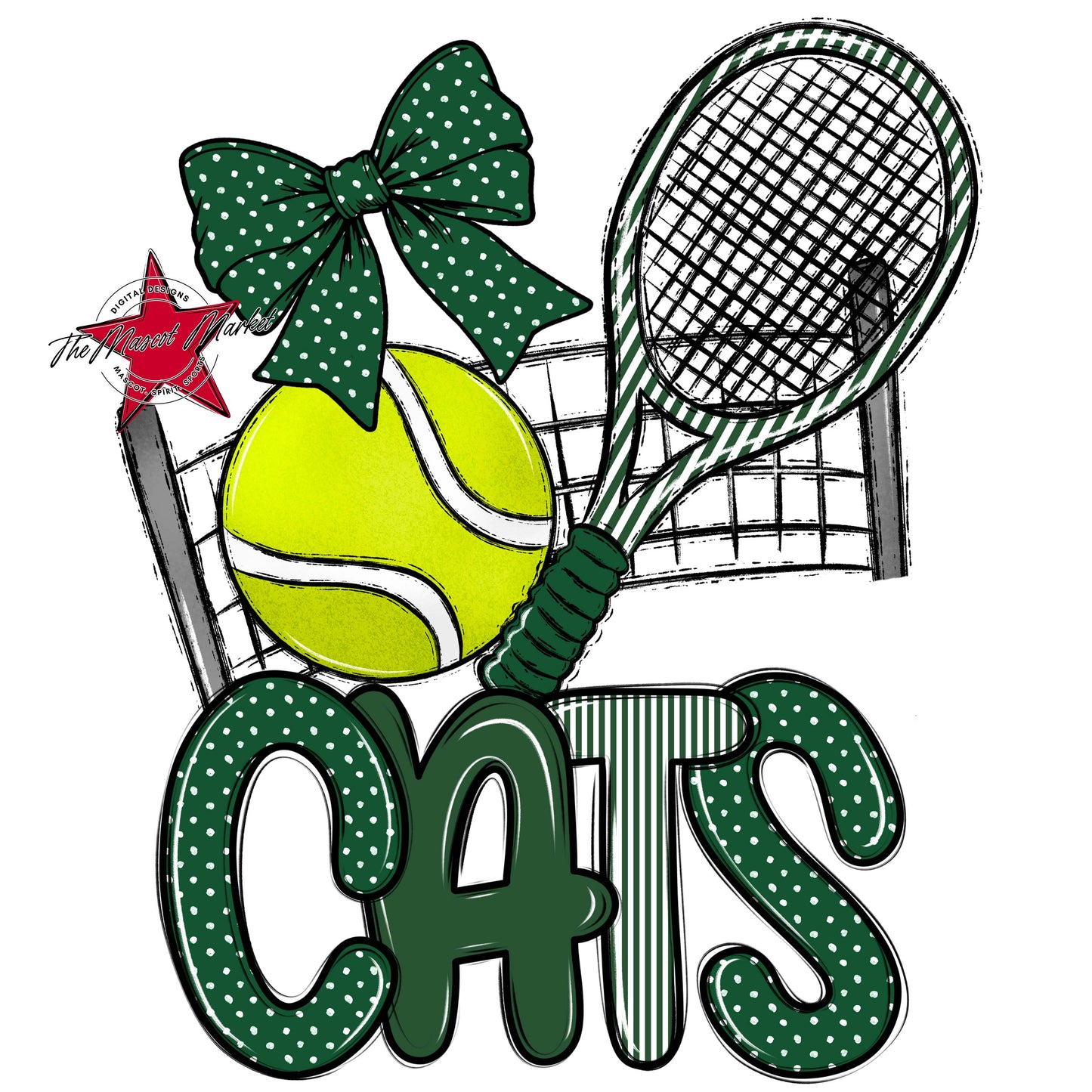 Cats Tennis Spirit Design-Green