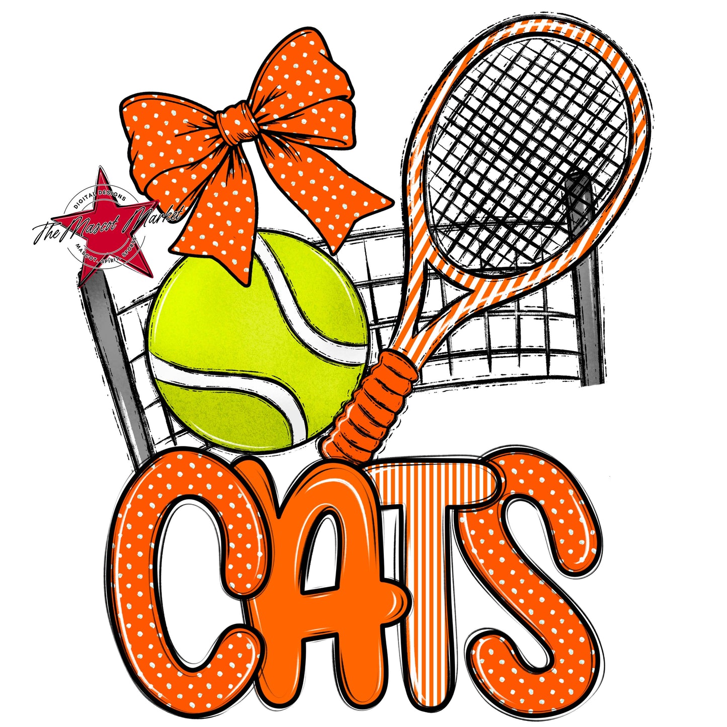 Cats Tennis Spirit Design-Orange