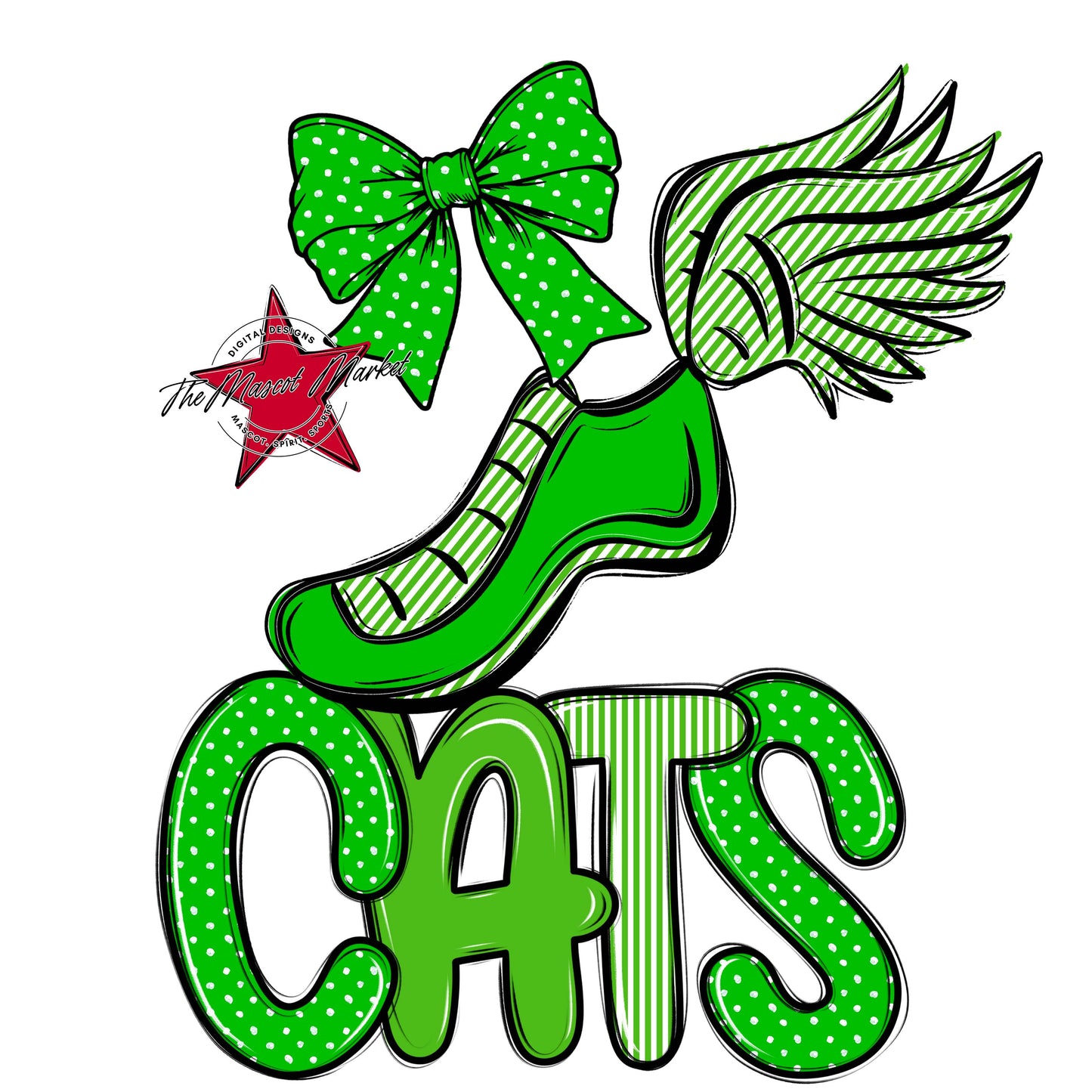 Cats Track Spirit Design-Bright Green