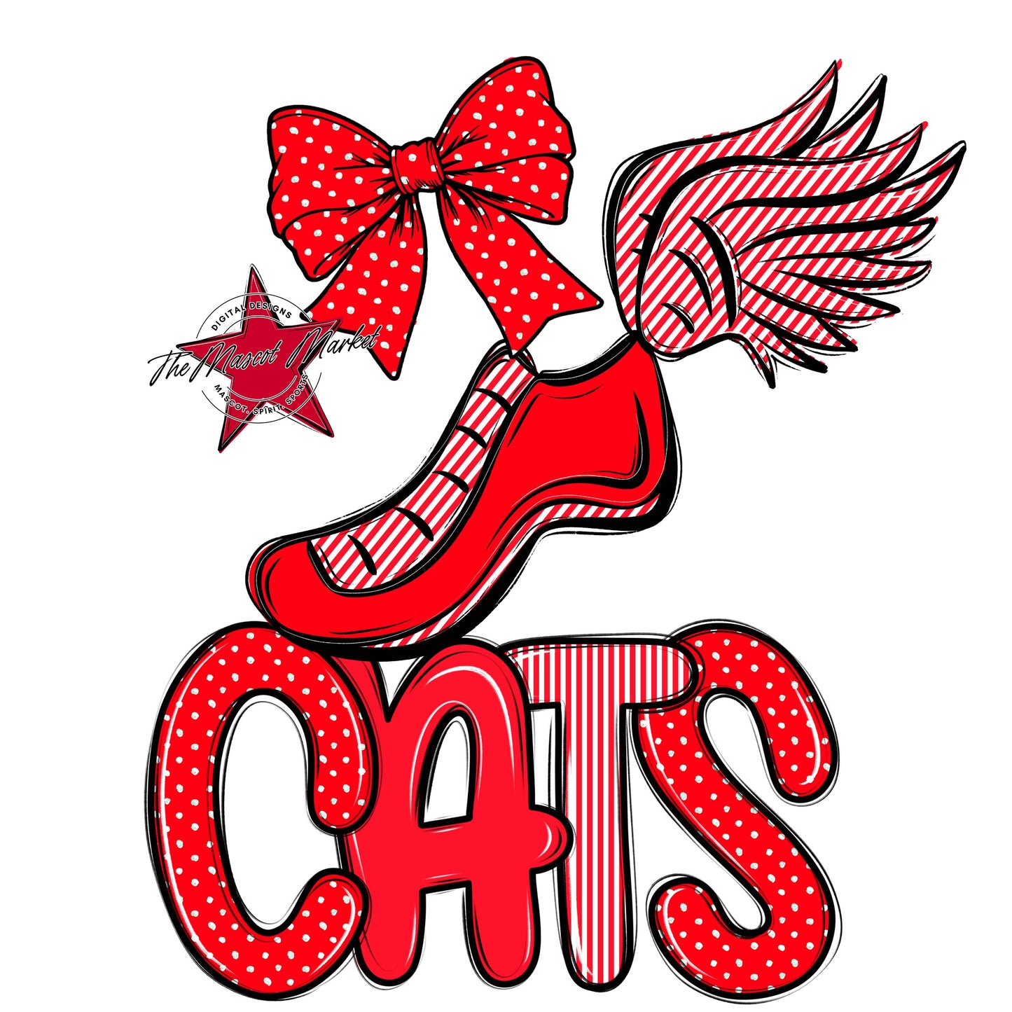 Cats Track Spirit Design-Bright Red