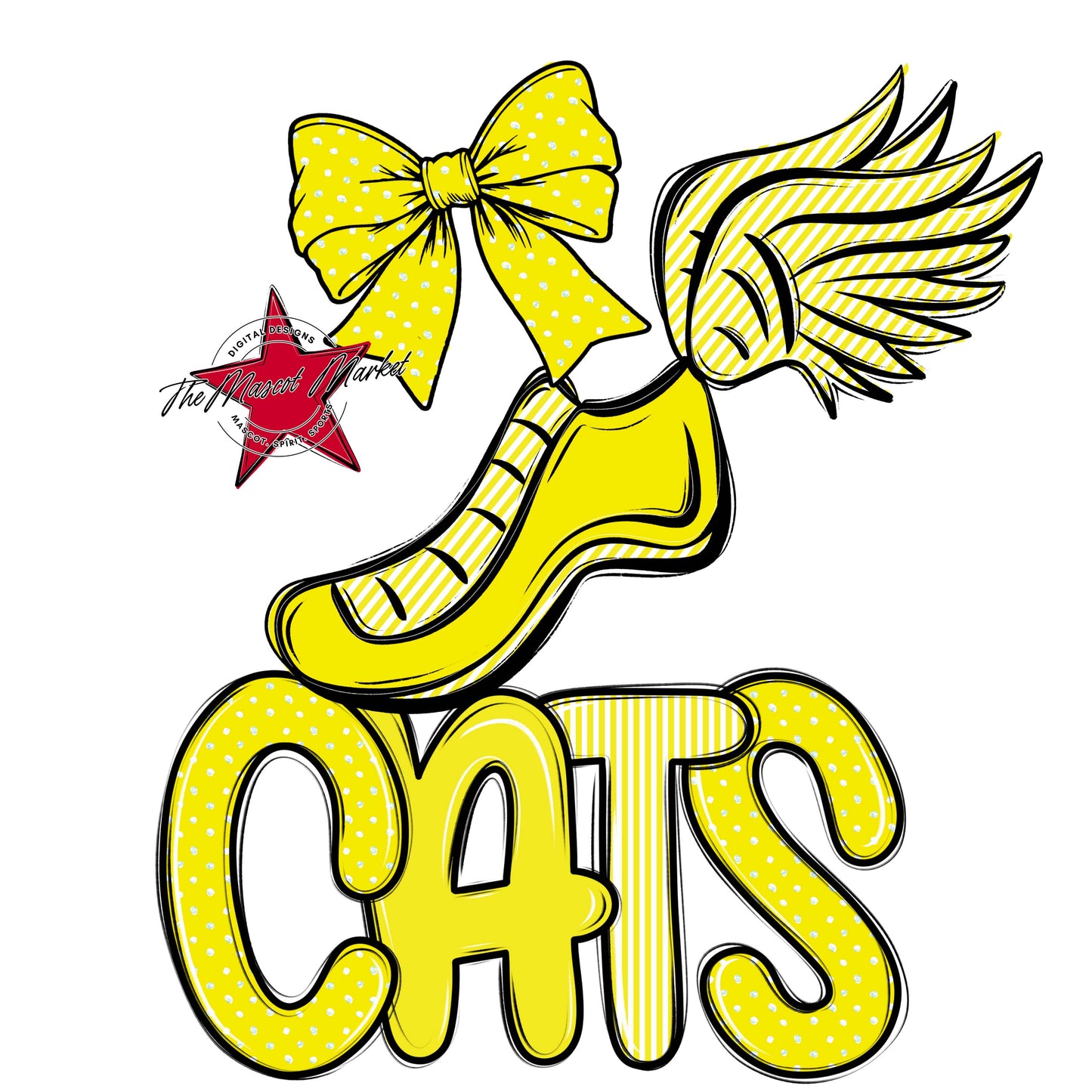 Cats Track Spirit Design-Bright Yellow