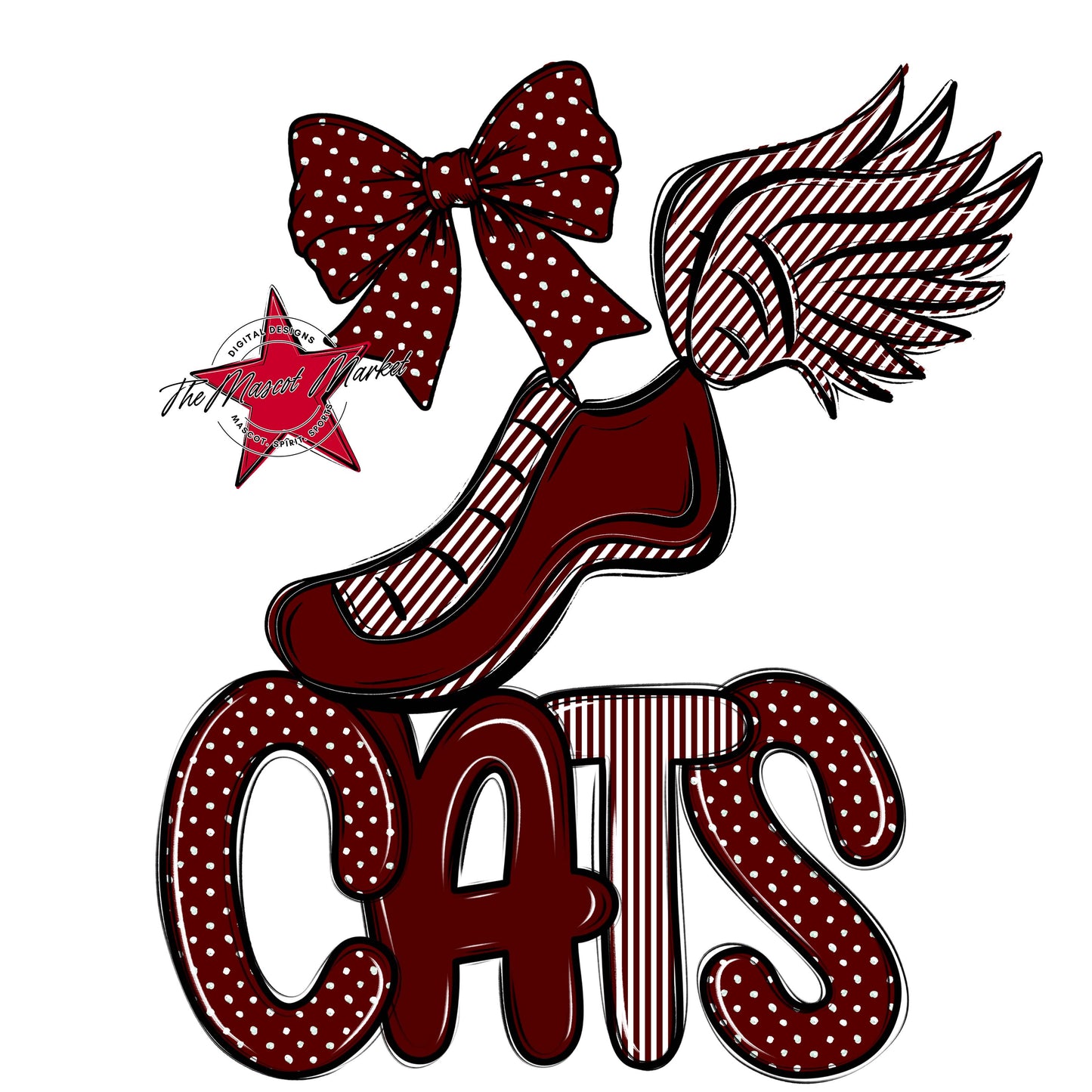 Cats Track Spirit Design-Maroon