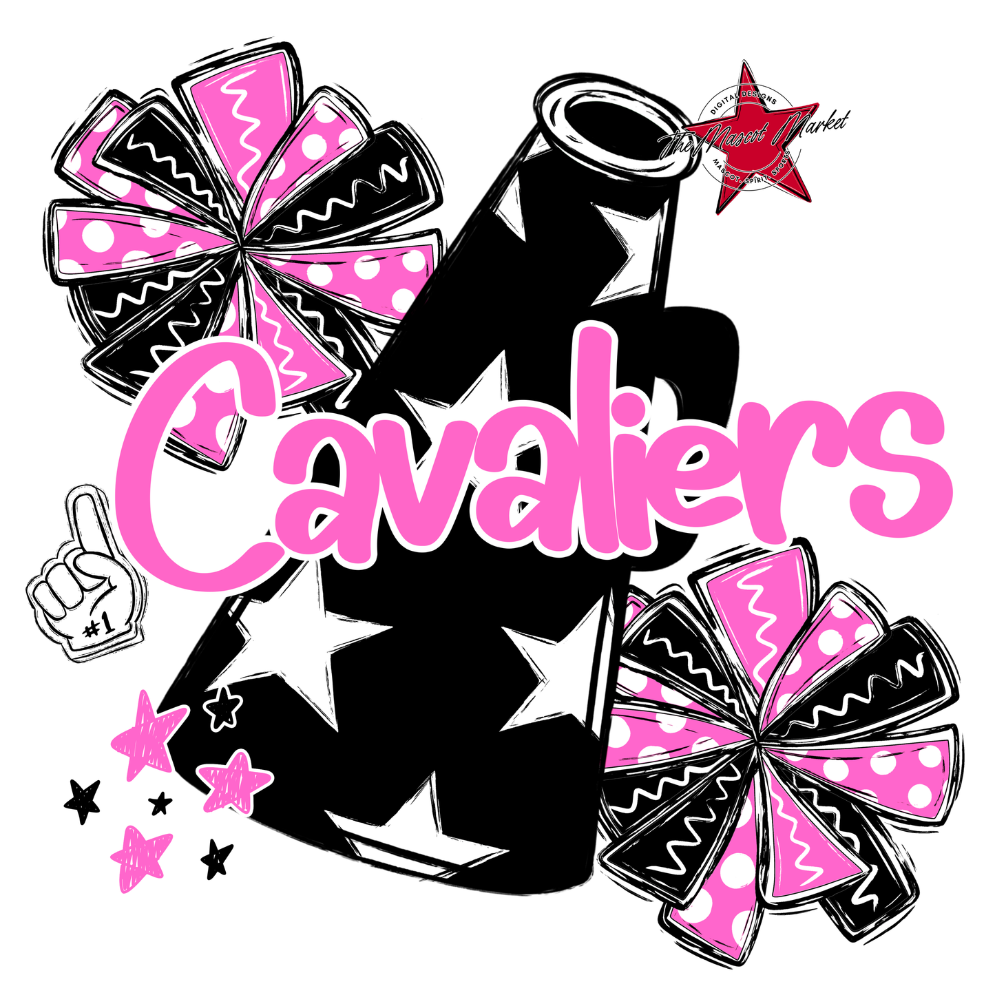 Cavaliers Alpha Megaphone Design-Baby Pink