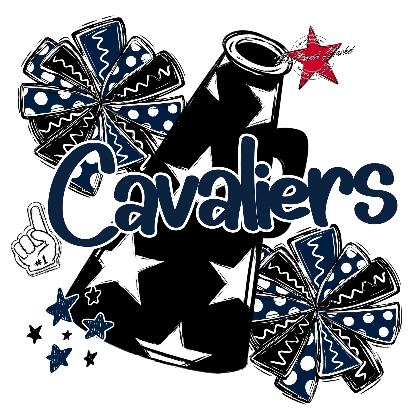 Cavaliers Alpha Megaphone Design-Navy