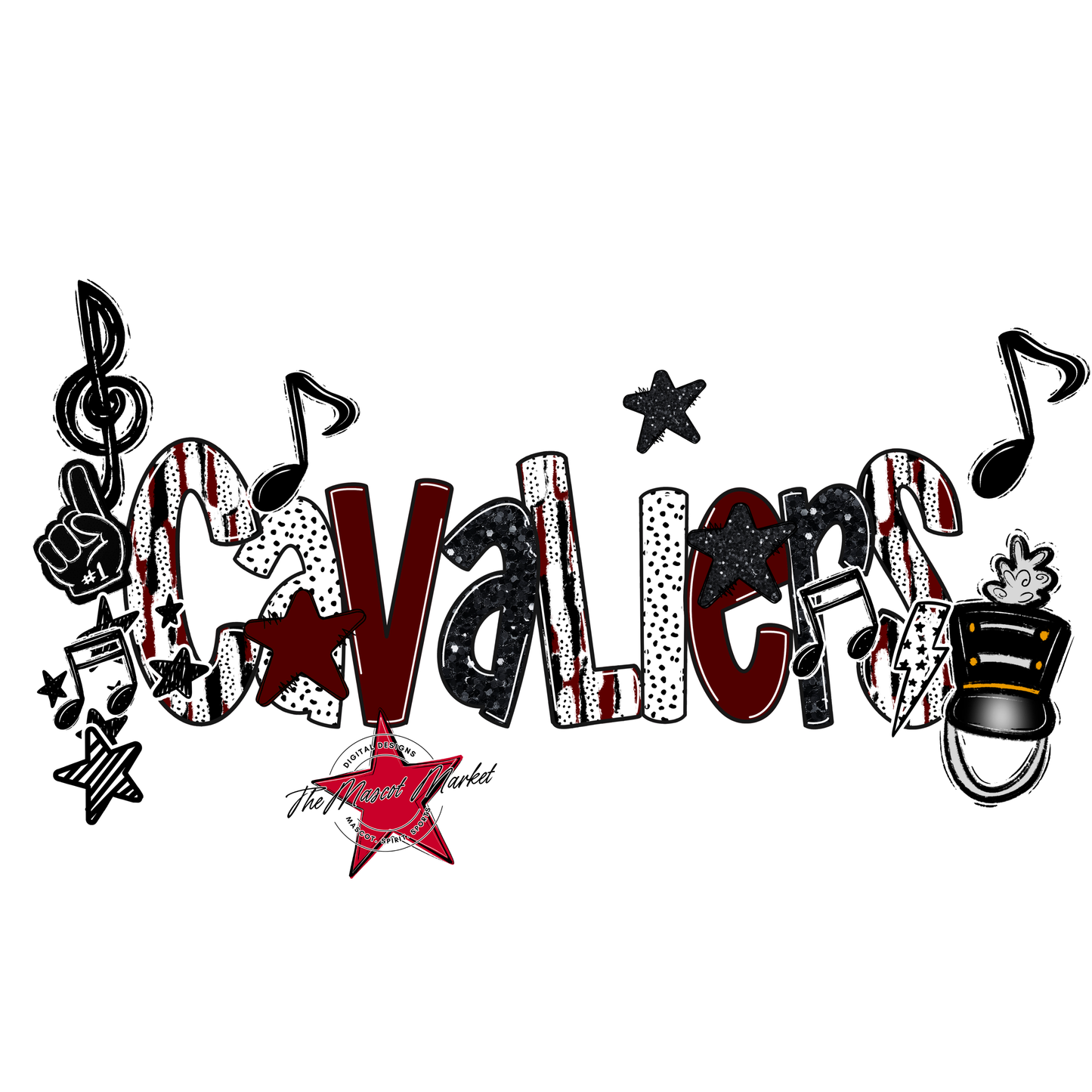 Cavaliers Band Scrape-Maroon