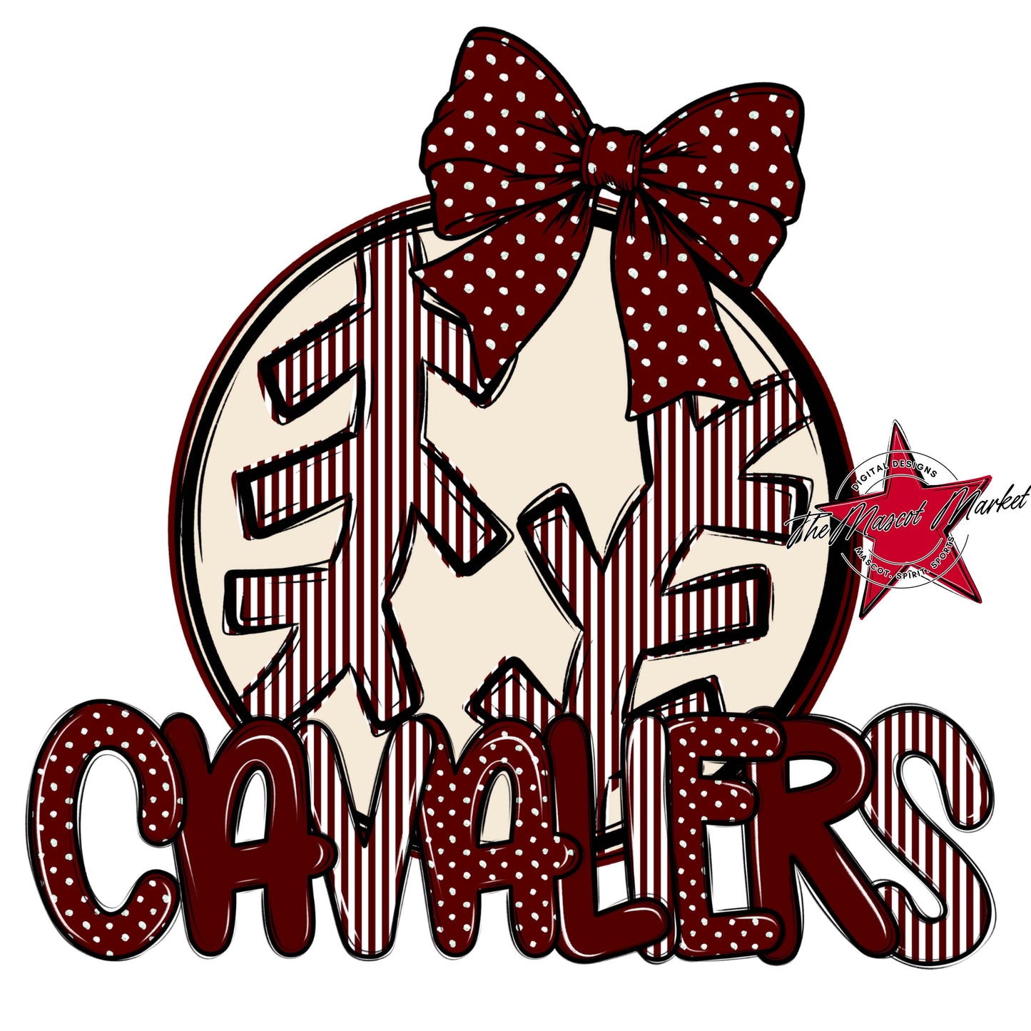 Cavaliers Baseball-Softball Spirit Design-Maroon