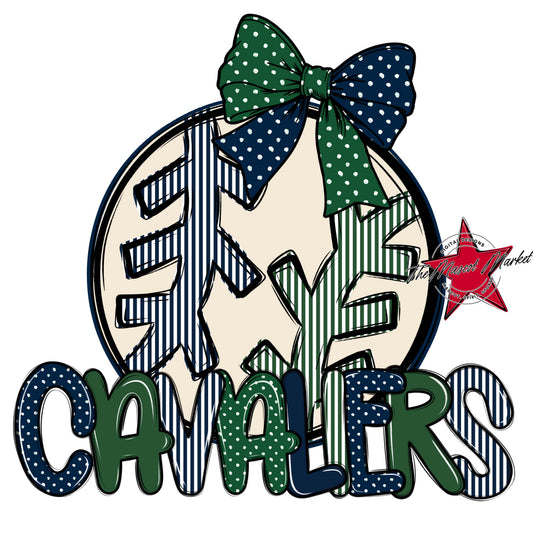 Cavaliers Baseball-Softball Spirit Design-Navy & Green