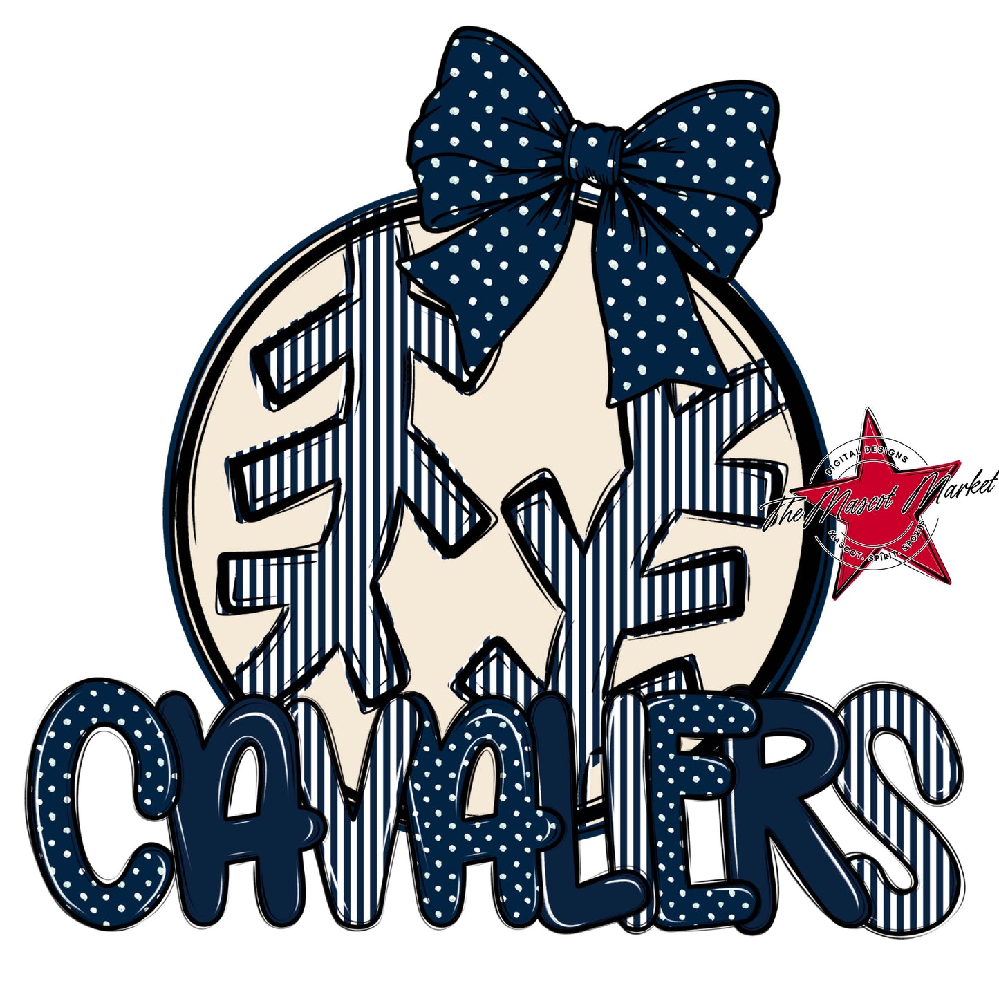 Cavaliers Baseball-Softball Spirit Design-Navy
