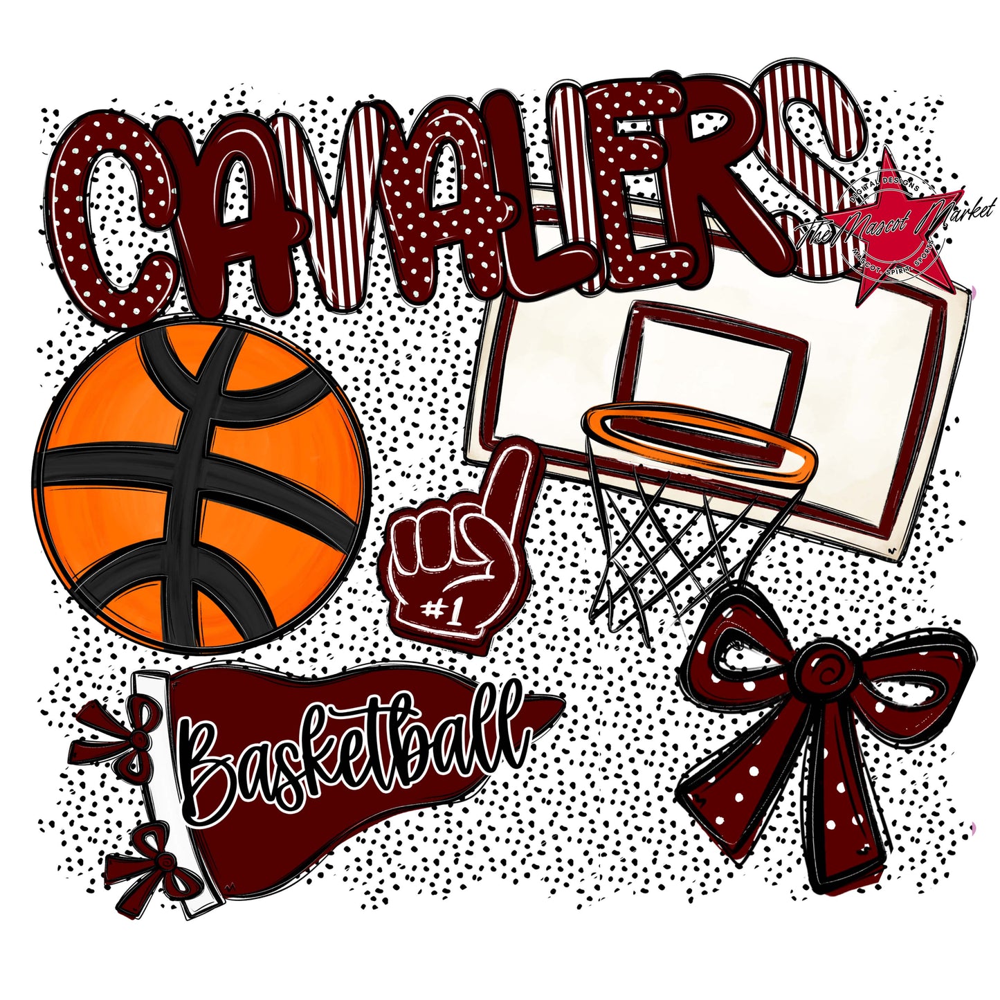 Cavaliers Basketball Spirit-Maroon