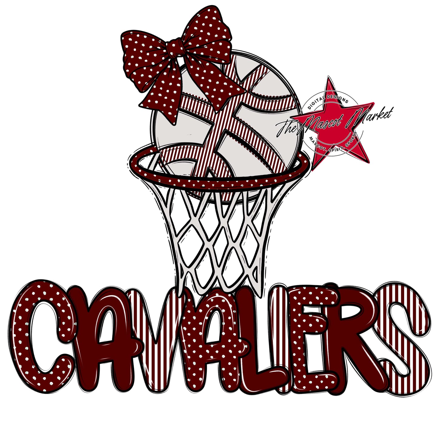Cavaliers Basketball Spirit Design-Maroon